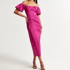 ABERCROMBIE Taffeta Off-The-Shoulder Midi Dress only worn once